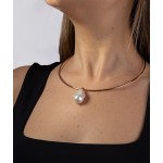 Colar Bronze Com Pérola banho ouro 18Kt X97028