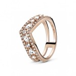 Anel Rose Sparkling Marquise Double Wishbone