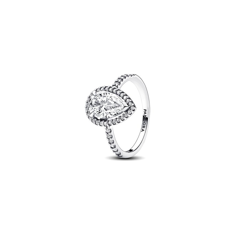 Anel Pandora Sparkling Pear Halo 193012C01