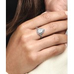 Anel Pandora Sparkling Pear Halo 193012C01