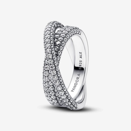 Pandora Timeless Anel Dois Aros Cruzados Pavé 193022C01
