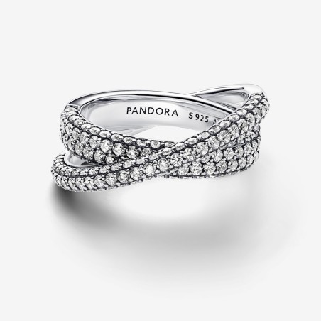 Pandora Timeless Anel Dois Aros Cruzados Pavé 193022C01