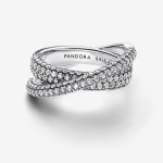 Pandora Timeless Anel Dois Aros Cruzados Pavé 193022C01