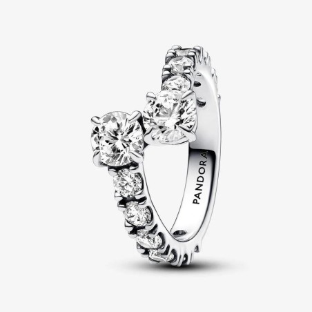 Anel Pandora Sparkling Overlapping Band 193149C01-56
