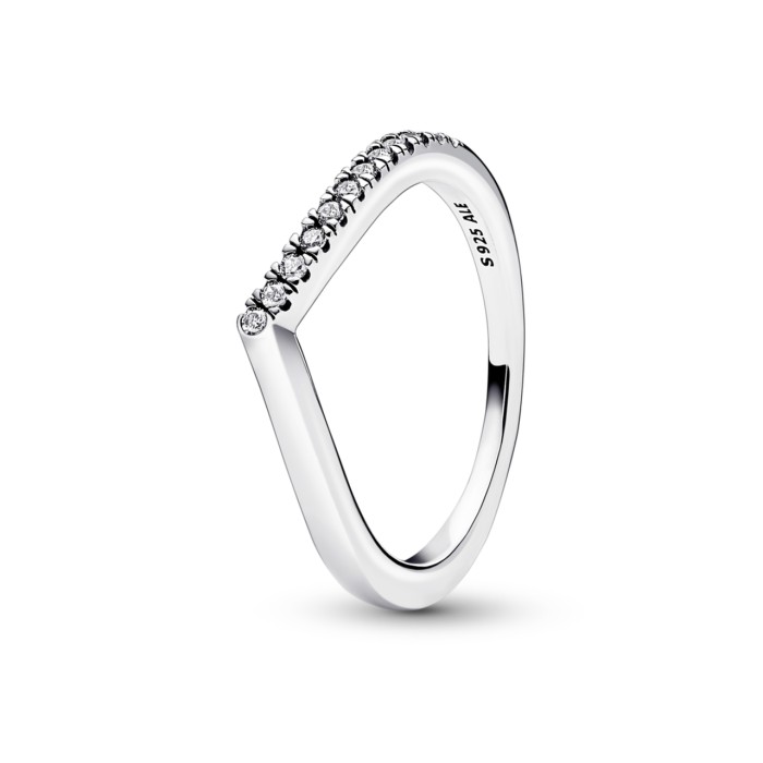 Anel  Pandora Timeless half Sparkling prata 192394c01