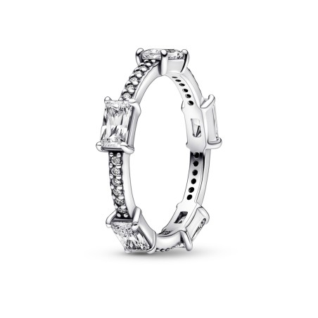 Anel Pandora Rectangular Bars Sparkling Pavé 192397C01