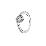 Anel Square Sparkle Wishbone