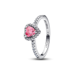 Anel Coração Rosa Elevado