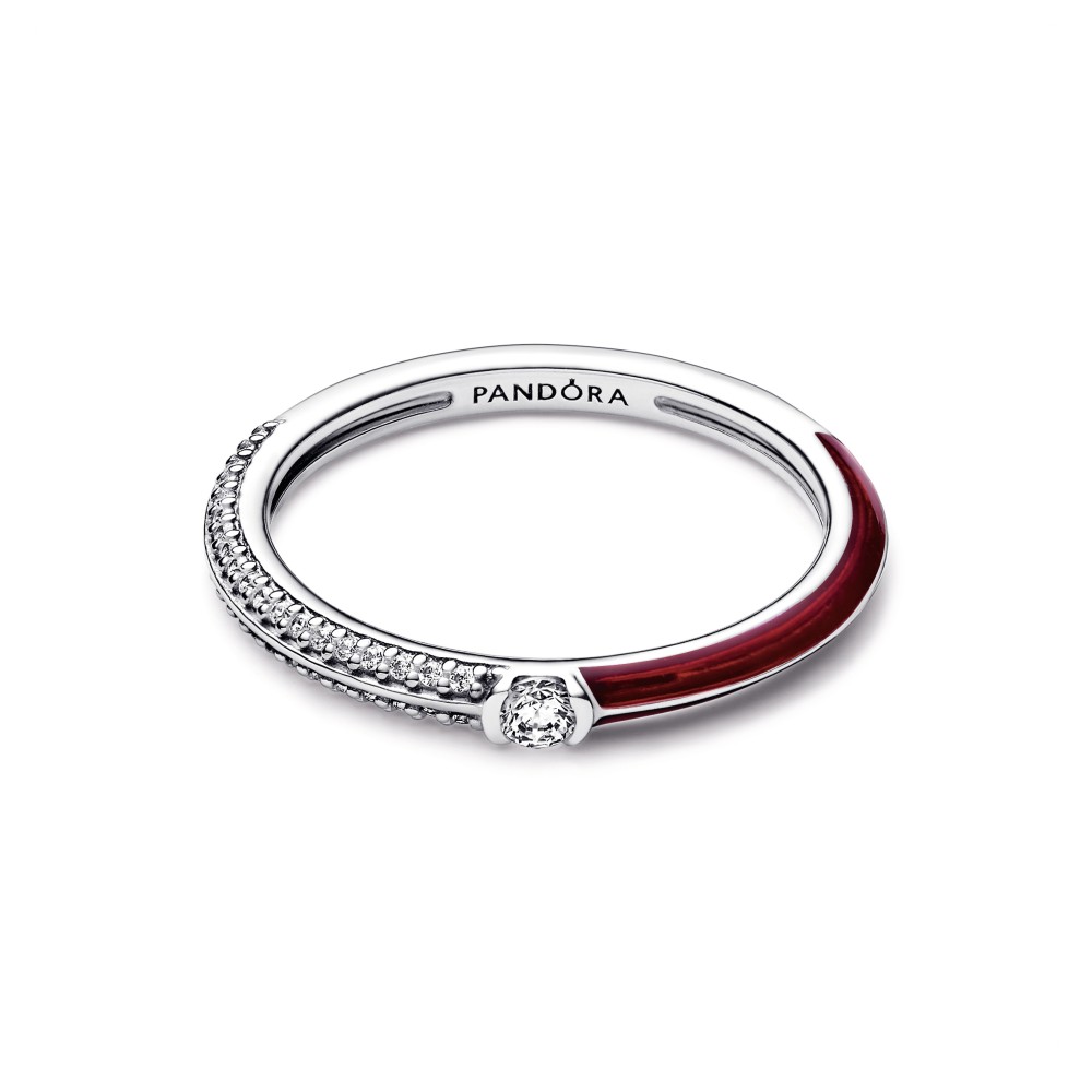 Anel Pandora ME Pavé & Red 192528C01