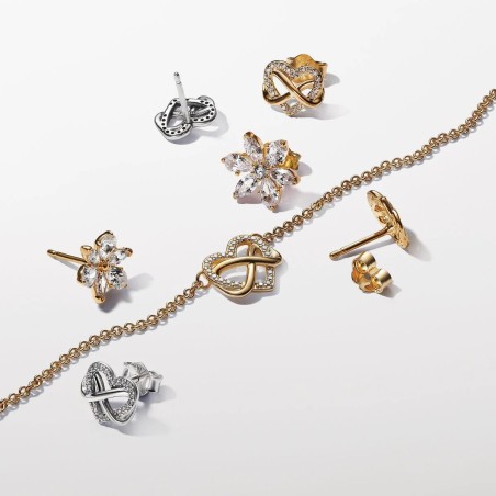 Brincos Pandora Stud Coração Infinito Brilhante 262667C01