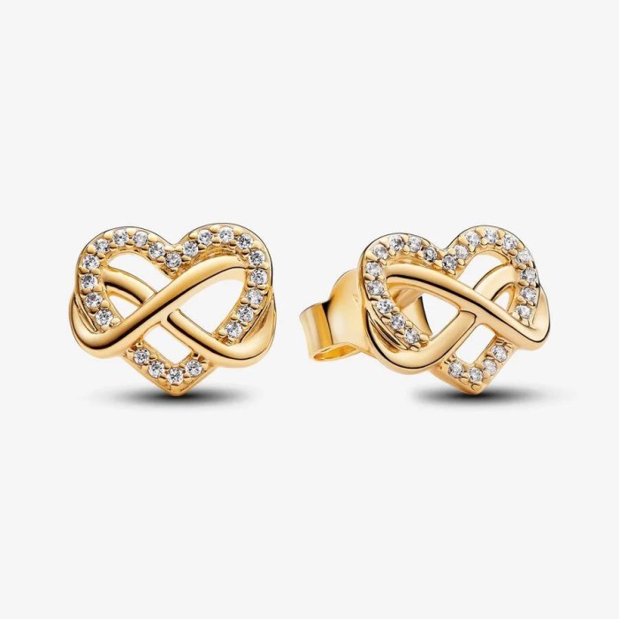 Brincos Pandora Stud Coração Infinito Brilhante 262667C01