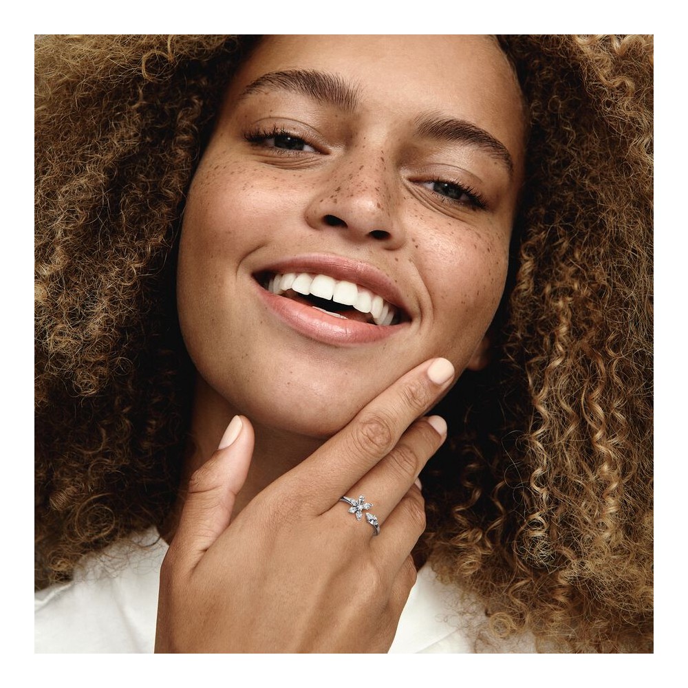 Pandora Anel Aberto Sparkling Herbarium 192611C01