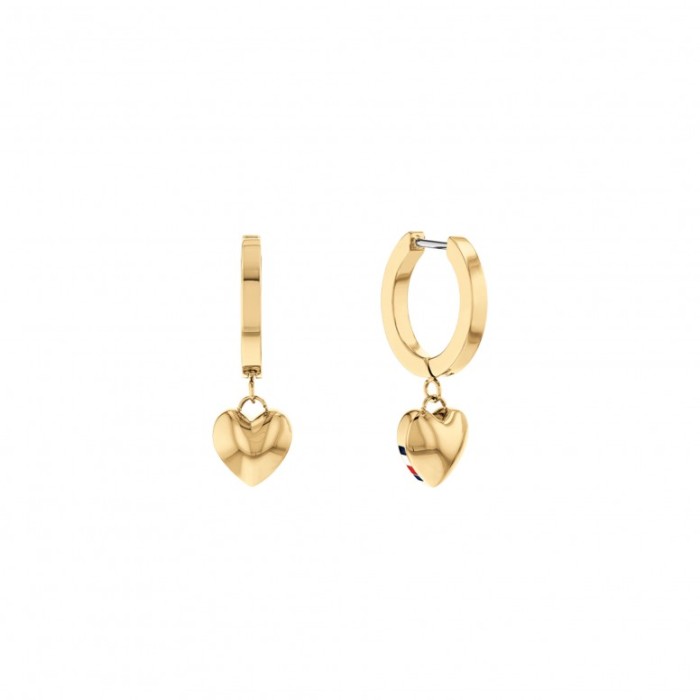 THJ HANGING HEART BRINCOS DOURADOS