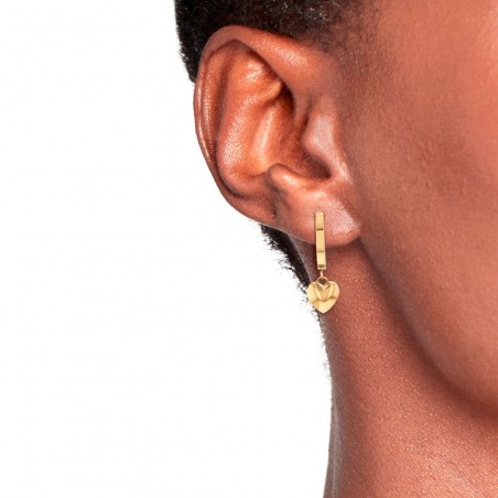 THJ HANGING HEART BRINCOS DOURADOS