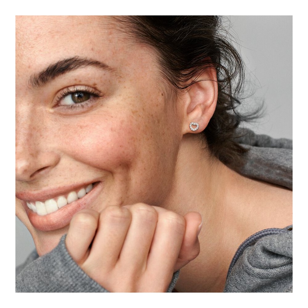 Pandora Brincos Espigão Coração Aberto 290528CZ