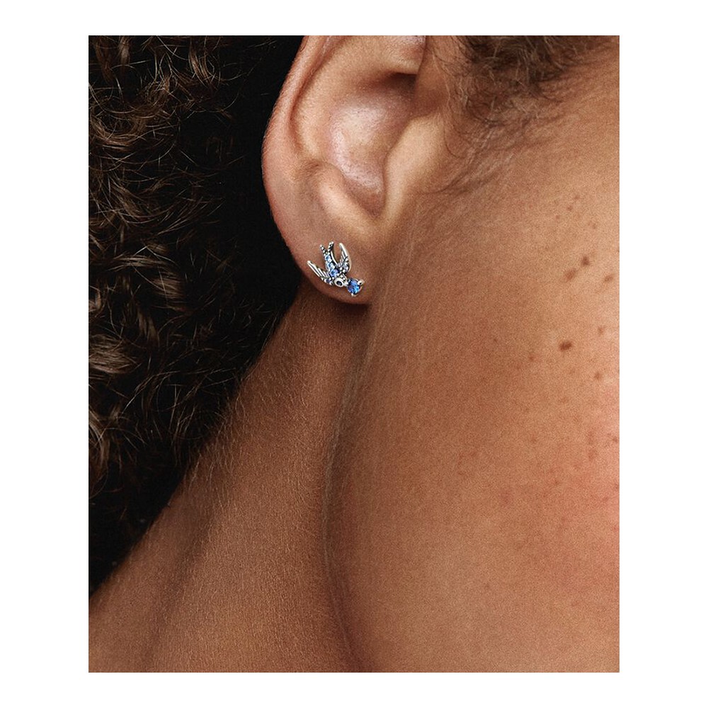 Brincos Swallows sterling silver with night blue