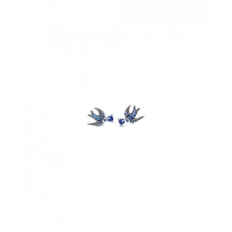 Brincos Swallows sterling silver with night blue