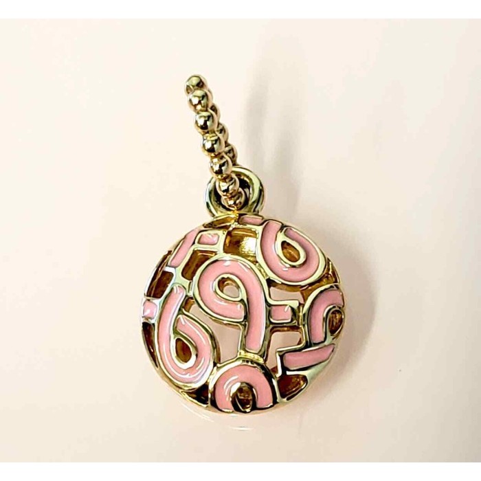 Pendente de ouro 14k, esmalte de ouro Liga Portuguesa Contra o Cancro, edição limitada