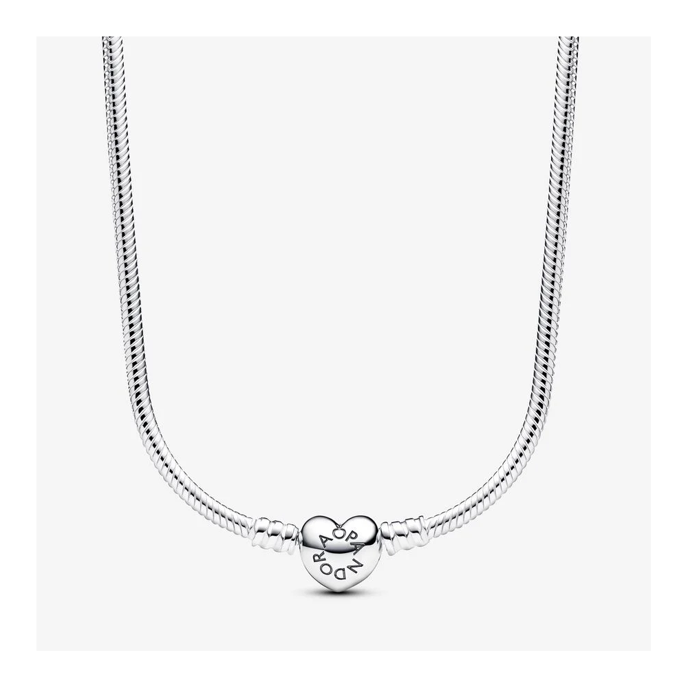 Colar Malha Snake Fecho Coração Pandora Moments 393091C00