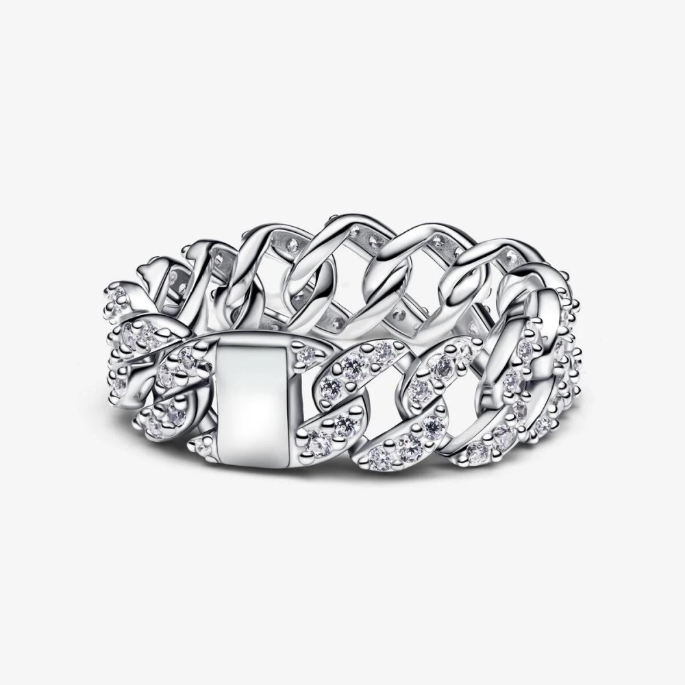 Anel Pandora de Corrente Cubana Pavé 193557C01-54