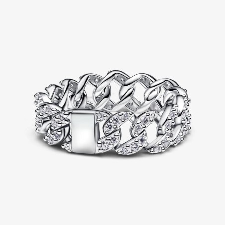 Anel Pandora de Corrente Cubana Pavé 193557C01-54