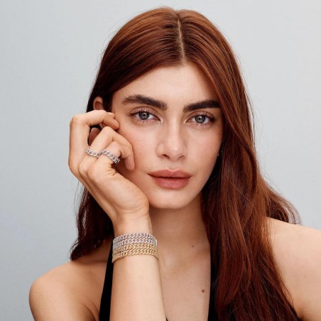 Anel Pandora de Corrente Cubana Pavé 193557C01-54