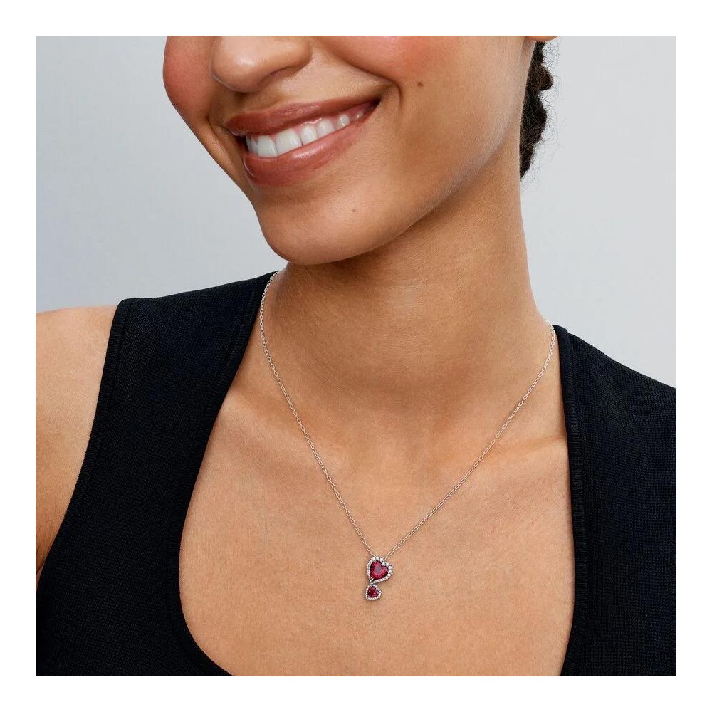 Colar Pandora Sparkling Halo Hearts 393658C01-60