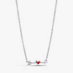 Colar Pandora Arrow and Murano Glass Heart 393669C01-50
