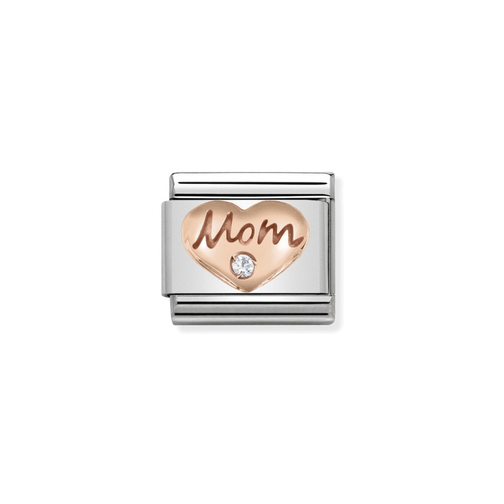 NOMINATION CHARM LINK CLASSIC CORAÇÃO "MOM"
