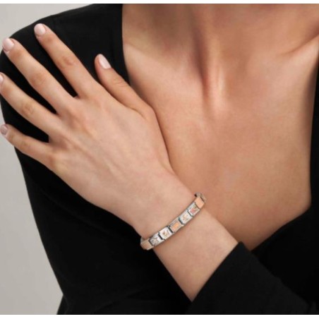 Link Nomination Classic Oval Facetado Branco 430603/010