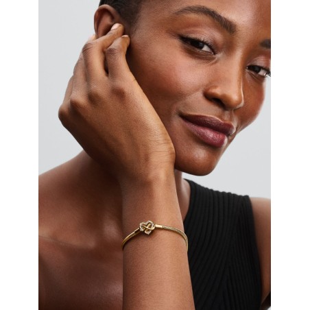 Pulseira Corrente Snake Fecho Coração Infinito Brilhante