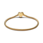 Pulseira Corrente Snake Fecho Coração Infinito Brilhante