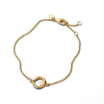 Pulseira com Pérola de Cultura e Círculo Pavé com Forma Orga