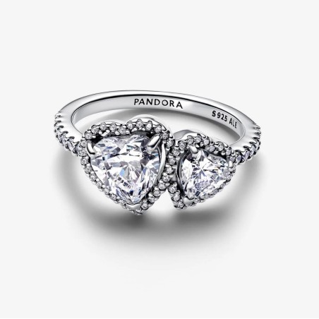 Anel Pandora Sparkling Halo Hearts 193659C01